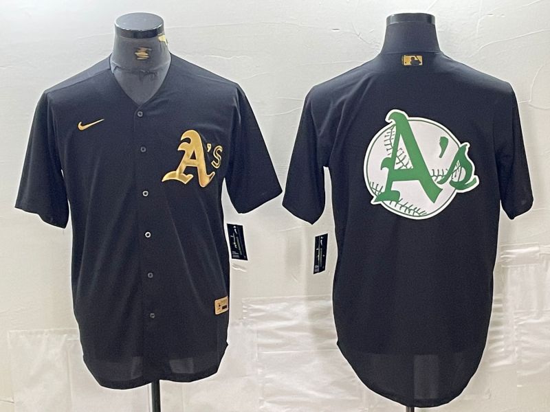 Men Oakland Athletics Blank Black gold 4 th generation Nike 2024 MLB Jersey style 3